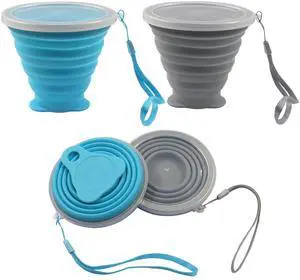 Collapsible Cup, Blue and Gray Collapsible Cup, Blue and Gray