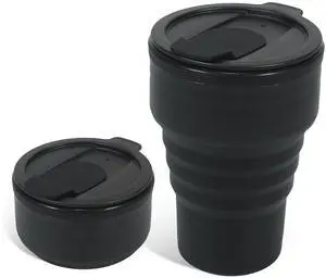 Foldable Silicone Water Bottle 13oz - Collapsible Travel Cup, BPA-Free, Leak-Proof - Portable Reusable Drinking Bottle for Camping, Hiking, Gym, Office - Black Foldable Silicone Water Bottle 13oz - Collapsible Travel Cup, BPA-Free, Leak-Proof - Portable Reusable Drinking Bottle for Camping, Hiking, Gym, Office - Black