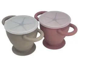 Snack Attack II Baby Silicone Snack Cup | 2 pack | Collapsible Toddler Snack Cup (Fog and Dusty Rose) Snack Attack II Baby Silicone Snack Cup | 2 pack | Collapsible Toddler Snack Cup (Fog and Dusty Rose)