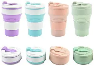 Collapsible Cup Reusable 12oz Silicone Foldable Portable Travel Water Bottle, Folding Lightweight Reusable Leakproof for Traveling Camping Hiking Cycling Yoga Sports Collapsible Cup Reusable 12oz Silicone Foldable Portable Travel Water Bottle, Folding Lightweight Reusable Leakproof for Traveling Camping Hiking Cycling Yoga Sports