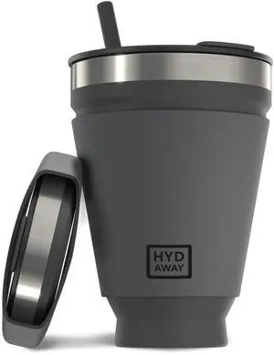Collapsible Insulated Tumbler 16oz, Reusable Coffee Cup with Straw Collapsible Insulated Tumbler 16oz, Reusable Coffee Cup with Straw