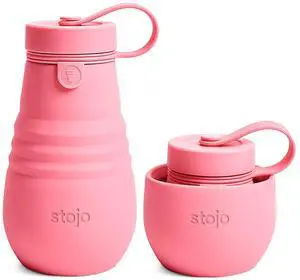 Collapsible Bottle for Kids - Peony Pink, 14oz / 400ml - Leak-Proof Reusable Silicone Travel Cup for Hot & Cold Drinks - For Home, On-The-Go Camping & Hiking - Microwave & Dishwasher Safe Collapsible Bottle for Kids - Peony Pink, 14oz / 400ml - Leak-Proof Reusable Silicone Travel Cup for Hot & Cold Drinks - For Home, On-The-Go Camping & Hiking - Microwave & Dishwasher Safe