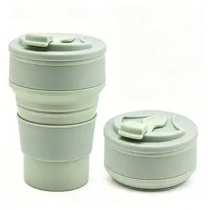 350ml Collapsible Silicone Travel Cup, Leak Proof Foldable Camping Mug with Lid, Portable Pocket Size Coffee Cup for Outdoor Hiking Commuting 350ml Collapsible Silicone Travel Cup, Leak Proof Foldable Camping Mug with Lid, Portable Pocket Size Coffee Cup for Outdoor Hiking Commuting