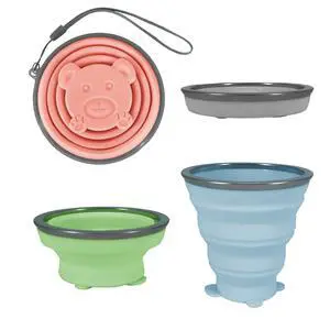 Collapsible Silicone Cup 320ml Portable Folding Travel Cup Leakproof Pink&Green&Blue&Light Grey 10.82oz Collapsible Silicone Cup 320ml Portable Folding Travel Cup Leakproof Pink&Green&Blue&Light Grey 10.82oz