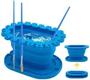 Foldable Silicone Paint Brush Cleaner Cup with Holder, Collapsible Rinse Basin for Acrylic, Watercolor and Water-Based Painting, Portable Brush Washing Cup for Artists and Hobby Painting Foldable Silicone Paint Brush Cleaner Cup with Holder, Collapsible Rinse Basin for Acrylic, Watercolor and Water-Based Painting, Portable Brush Washing Cup for Artists and Hobby Painting