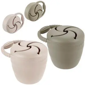 Silicone Snack Containers, Collapsible Toddler Snack Cups Spill Proof Food Catcher for Toddler Baby, Pack of 2 (Light Tan/Walnut) Silicone Snack Containers, Collapsible Toddler Snack Cups Spill Proof Food Catcher for Toddler Baby, Pack of 2 (Light Tan/Walnut)