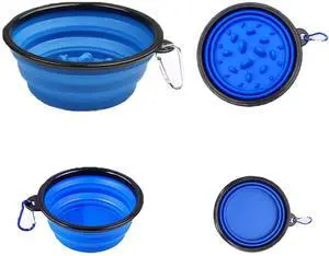 Pet Blue Collapsible Bowl Double Set - Slow Feeder Anti-Choke Bowl + Outdoor Portable,Foldable Dog Drinking,Slow Speed,Food&Dog pet Folding,Convenient,Foldable Blue Pet Blue Collapsible Bowl Double Set - Slow Feeder Anti-Choke Bowl + Outdoor Portable,Foldable Dog Drinking,Slow Speed,Food&Dog pet Folding,Convenient,Foldable Blue