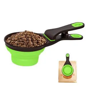 Collapsible Silicone Dog Food Scoop Foldable Pet Food Measuring Cup with Bag Clip 3 in 1 Multi-Function Silicone Dog Food Scooper (Green, Medium) Collapsible Silicone Dog Food Scoop Foldable Pet Food Measuring Cup with Bag Clip 3 in 1 Multi-Function Silicone Dog Food Scooper (Green, Medium)
