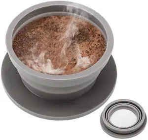Paperless Collapsible Travel Pour Over Coffee Maker Camping, Travel Pour Over Coffee Dripper with Reusable Stainless Steel Filter, Single Cup Coffee Strainer (Grey) Paperless Collapsible Travel Pour Over Coffee Maker Camping, Travel Pour Over Coffee Dripper with Reusable Stainless Steel Filter, Single Cup Coffee Strainer (Grey)