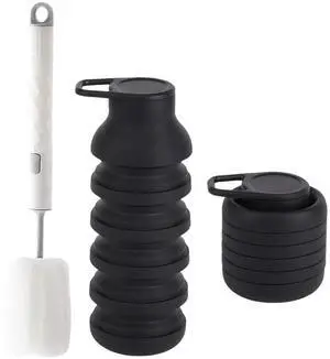 Ultralight Collapsible Silicone Cup - 200ml to 600ml with Locking Lid, D-Clip & Brush for Backpacking (151g) Ultralight Collapsible Silicone Cup - 200ml to 600ml with Locking Lid, D-Clip & Brush for Backpacking (151g)
