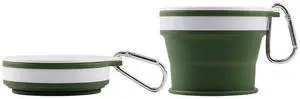Collapsible silicone camping water cup green capacity Aluminum alloy hiking buckle 170ml Collapsible silicone camping water cup green capacity Aluminum alloy hiking buckle 170ml