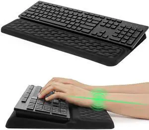 Ergonomic Keyboard Stand and Wrist Rest, Memory Foam, Black Ergonomic Keyboard Stand and Wrist Rest, Memory Foam, Black