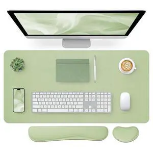 Leather Desk Mat and Keyboard Wrist Rest, Large Mouse Pad + Keyboard Pad+Mouse Wrist Support, Non-Slip Desk Mat Protector for St Patricks Day(31.5×15.7 Inches, Green) Leather Desk Mat and Keyboard Wrist Rest, Large Mouse Pad + Keyboard Pad+Mouse Wrist Support, Non-Slip Desk Mat Protector for St Patricks Day(31.5×15.7 Inches, Green)
