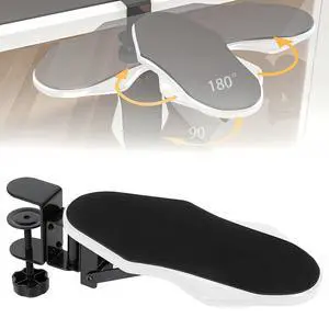 Computer Arm Rest for Desk, 180° Swivel and 90° Foldable, White Computer Arm Rest for Desk, 180° Swivel and 90° Foldable, White
