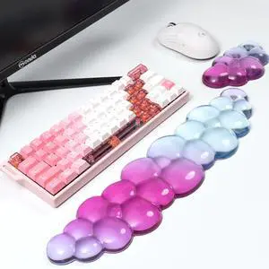Ergonomic Cloud Silicone Gel Keyboard and Mouse Wrist Rest Set Clear Wrist Rest for Keyboard 60%/68%/75%, Comfort & Support for Typing and Gaming (Pink Blue) Ergonomic Cloud Silicone Gel Keyboard and Mouse Wrist Rest Set Clear Wrist Rest for Keyboard 60%/68%/75%, Comfort & Support for Typing and Gaming (Pink Blue)