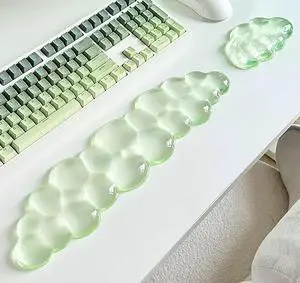 Mouse Pad with Wrist Rest, Soft Cloud Gel Keyboard Mouse Pad Set with Hand Wrist Support, Cute Non Slip Office Desk Accessories for Comfort/Pain Relief/Computer/Laptop (Green Cloud) Mouse Pad with Wrist Rest, Soft Cloud Gel Keyboard Mouse Pad Set with Hand Wrist Support, Cute Non Slip Office Desk Accessories for Comfort/Pain Relief/Computer/Laptop (Green Cloud)