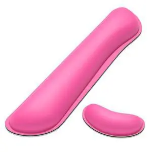 Keyboard Wrist Rest Set, Cute PU Leather Wrist Cushion for Computer Keyboard and Mousepad, Memory Foam Mouse Pad Rests Support with Non-Slip Base for Typing Pain Relief, Laptop, Hot Pink Keyboard Wrist Rest Set, Cute PU Leather Wrist Cushion for Computer Keyboard and Mousepad, Memory Foam Mouse Pad Rests Support with Non-Slip Base for Typing Pain Relief, Laptop, Hot Pink