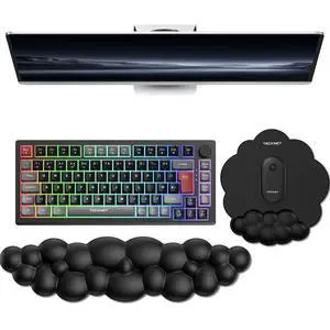 Cloud Mouse Pad with Wrist Rest, Ergonomic Cloud Wrist Rest with Non-Slip Base, PU Leather Memory Foam Mouse Pad Wrist Support for Keyboard and Mouse, Pain Relief for Typing, Gaming, Black Cloud Mouse Pad with Wrist Rest, Ergonomic Cloud Wrist Rest with Non-Slip Base, PU Leather Memory Foam Mouse Pad Wrist Support for Keyboard and Mouse, Pain Relief for Typing, Gaming, Black