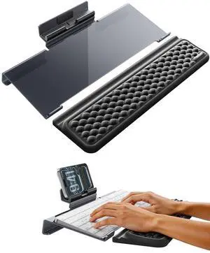Wrist Rest with Keyboard Stand and Phone Holder, Keyboard Riser with Wrist Support, Ergonomic Computer Phone Stand Typing Cushion for Desk, Tilted Lifter Tray Set Office Home Gaming Acrylic Wrist Rest with Keyboard Stand and Phone Holder, Keyboard Riser with Wrist Support, Ergonomic Computer Phone Stand Typing Cushion for Desk, Tilted Lifter Tray Set Office Home Gaming Acrylic