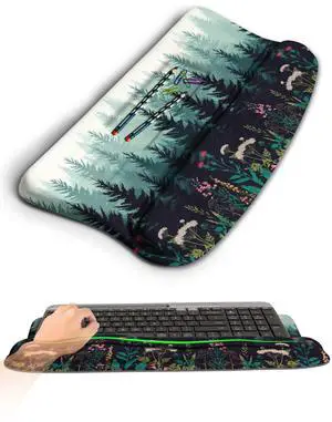 Ergonomic Wave Wrist Rest with Keyboard Stand, Cushioned Palm Rest, Comfortable Integrated Memory Foam for Natural Typing and Relieve Wrist Pain, Flower Sea Forest Ergonomic Wave Wrist Rest with Keyboard Stand, Cushioned Palm Rest, Comfortable Integrated Memory Foam for Natural Typing and Relieve Wrist Pain, Flower Sea Forest