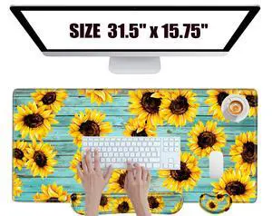 Gaming Mouse Pad Sunflower Desk Mat Large Mousepad and Keyborad Wrist Support Computer Mat for Wrist Rest XXL Desk Pad 3 in 1 Mouse Mat Non-Slip Rubber Base Gaming Mouse Pad Sunflower Desk Mat Large Mousepad and Keyborad Wrist Support Computer Mat for Wrist Rest XXL Desk Pad 3 in 1 Mouse Mat Non-Slip Rubber Base