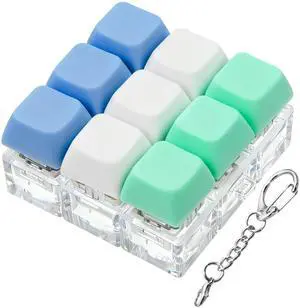 Keyboard Fidget Toy, Keyboard Fidget Keychain 9-in-1 Keyboard Decompression Button Finger Clicker Toys Stress Relief Fidget Gifts (3 Colors- Blue White Green) Keyboard Fidget Toy, Keyboard Fidget Keychain 9-in-1 Keyboard Decompression Button Finger Clicker Toys Stress Relief Fidget Gifts (3 Colors- Blue White Green)