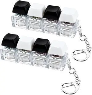 Keyboard Fidget Toy, Keyboard Fidget Keychain 4-in-1 Keyboard Decompression Button Finger Clicker Toys, Button Stress Relief Fidget Gifts for Adult to Relief Stress (Black+White) Keyboard Fidget Toy, Keyboard Fidget Keychain 4-in-1 Keyboard Decompression Button Finger Clicker Toys, Button Stress Relief Fidget Gifts for Adult to Relief Stress (Black+White)