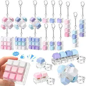 Adult Keyboard Fidget Clicker in 5 Style, Keyboard Fidget Keychain Cube Mechanical Key Button Clicker Stress Relief Gift for Office Home Pass Time (Gradient Color) Adult Keyboard Fidget Clicker in 5 Style, Keyboard Fidget Keychain Cube Mechanical Key Button Clicker Stress Relief Gift for Office Home Pass Time (Gradient Color)