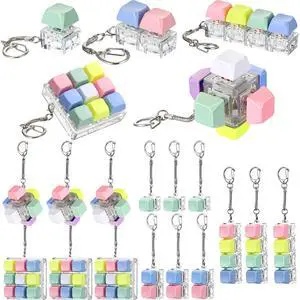 Keyboard Fidget Clicker Keychain Fidget Keyboard Stress Relief Decompression Button Finger Clicker for Office Home Gifts Adults, 8 Clicky and 8 Silent(Bright Color,Multi Key) Keyboard Fidget Clicker Keychain Fidget Keyboard Stress Relief Decompression Button Finger Clicker for Office Home Gifts Adults, 8 Clicky and 8 Silent(Bright Color,Multi Key)