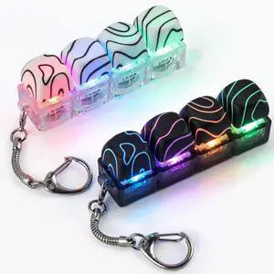 LED Keyboard Fidget Toy, Illuminated Contour Keycaps Keychain LED Keyboard Fidget Toy, Illuminated Contour Keycaps Keychain