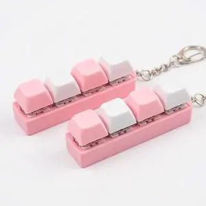 Keyboard Clicker Fidget Toy, Cute Pink Keyboard Fidget Toy for Adult, 4 Keys Anxiety Toy Keyboard Keychain for Stress Relief Pass Time Keyboard Clicker Fidget Toy, Cute Pink Keyboard Fidget Toy for Adult, 4 Keys Anxiety Toy Keyboard Keychain for Stress Relief Pass Time