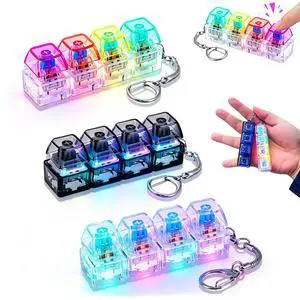 3-Pack Keyboard Fidget Keychain with LED Lights Stress Relief Clicker Toy for Sensory Decompression, Perfect for Office, Study & Gift Giving, Cute Keychain for Adults & Kids (Transparent) 3-Pack Keyboard Fidget Keychain with LED Lights Stress Relief Clicker Toy for Sensory Decompression, Perfect for Office, Study & Gift Giving, Cute Keychain for Adults & Kids (Transparent)