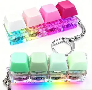 2 Pack Keyboard Fidget Keychain,4-in-1 Stress Relief ClickerToy with LED Lights,Keyboard Button Finger Clicker for Anxiety Relief (Macarons) 2 Pack Keyboard Fidget Keychain,4-in-1 Stress Relief ClickerToy with LED Lights,Keyboard Button Finger Clicker for Anxiety Relief (Macarons)