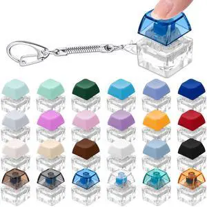Keyboard Fidget Clicker Toy Bulk, Back to School Gift Finger Clicker Keychain Party Favors for Stress Relief First Day of School Office Home, Transparent Mixed Colors Keyboard Fidget Clicker Toy Bulk, Back to School Gift Finger Clicker Keychain Party Favors for Stress Relief First Day of School Office Home, Transparent Mixed Colors