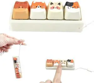 Cute Cat Keyboard Fidget Toy,Clicker Fidget Keychain,Keyboard Button Finger Clicker for Anxiety Relief,Crisp Sound, for Adults at Work, Travel, HomeFocus Boost Gift (Cat) Cute Cat Keyboard Fidget Toy,Clicker Fidget Keychain,Keyboard Button Finger Clicker for Anxiety Relief,Crisp Sound, for Adults at Work, Travel, HomeFocus Boost Gift (Cat)