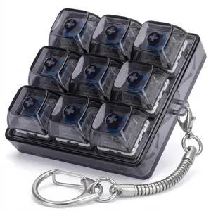1-Piece Keyboard Fidget, 9-Key Black Transparent Fidget Keyboard Clicker Keychain Accessory for Office Desk and Backpacks 1-Piece Keyboard Fidget, 9-Key Black Transparent Fidget Keyboard Clicker Keychain Accessory for Office Desk and Backpacks