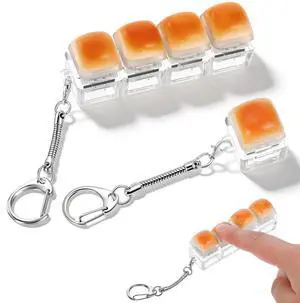 Clicker Fidget Toy Caramel Bread Keyboard Keychain Clicker Fidget Toy Caramel Bread Keyboard Keychain