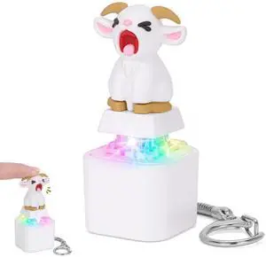 Squeaking Goat Keyboard Fidget Toy, Rechargeable Finger Clicker Keyboard Keychain with Goat Scream Sound and LED Light, ASMR Desk Toy for Adults Office Gag Gift Squeaking Goat Keyboard Fidget Toy, Rechargeable Finger Clicker Keyboard Keychain with Goat Scream Sound and LED Light, ASMR Desk Toy for Adults Office Gag Gift
