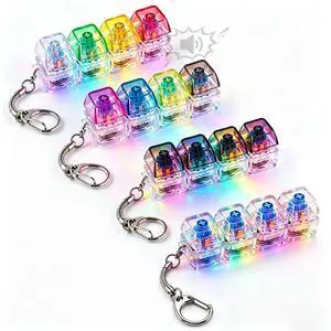 Led Keyboard Fidget Toy Keychain,4-in-1 Stress Relief Button Finger Clicker Led Keyboard Fidget Toy Keychain,4-in-1 Stress Relief Button Finger Clicker