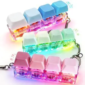 Keyboard Fidget Toy - Clicky, Creamy & Silent Fidget Keyboard Clicker with Led Lights, Keyboard Fidget Keychain Toys for Boost Focus & Stress Relief Fidget Gifts Easter Basket Stuffers Keyboard Fidget Toy - Clicky, Creamy & Silent Fidget Keyboard Clicker with Led Lights, Keyboard Fidget Keychain Toys for Boost Focus & Stress Relief Fidget Gifts Easter Basket Stuffers