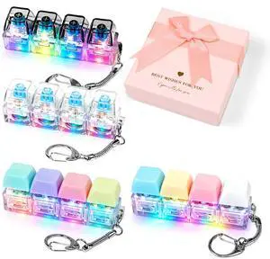 Keyboard Keychain with LED Lights,Mechanical Click Buttons Keyboard Keychain with LED Lights,Mechanical Click Buttons