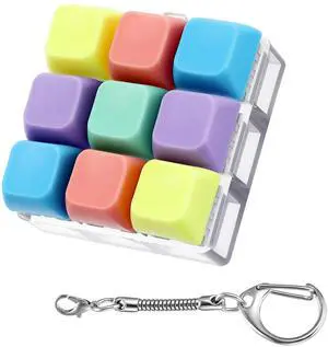 Keyboard Fidget Clicker, Keyboard Fidget Keychain of 9 Colors Keyboard Fidget Clicker, Keyboard Fidget Keychain of 9 Colors