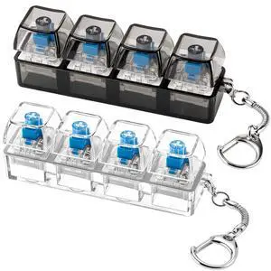 2 Pack Keyboard Fidget Toy Finger Clicker with Clear Keycaps Keychain 2 Pack Keyboard Fidget Toy Finger Clicker with Clear Keycaps Keychain