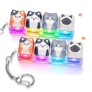 Cat Shape Keyboard Fidget Toy for Adults Clicky & Silent Keyboard Keychain with LED Lights Detachable Clicker Fidget Toy for Stress Relief ADHD Autism ASMR (Multicolor-1, 4in1-2Pack) Cat Shape Keyboard Fidget Toy for Adults Clicky & Silent Keyboard Keychain with LED Lights Detachable Clicker Fidget Toy for Stress Relief ADHD Autism ASMR (Multicolor-1, 4in1-2Pack)