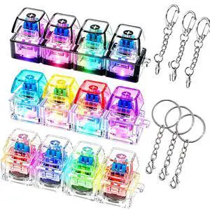 3 Pack LED Glow Keyboard Fidget Toy Keychain (Transparent - 3PCS) 3 Pack LED Glow Keyboard Fidget Toy Keychain (Transparent - 3PCS)