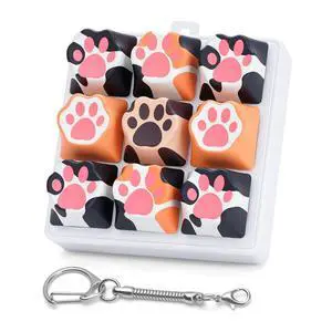 Cat Paw Keyboard Fidget, 9-in-1 Clicker Keychain with Clicky Sound Cat Paw Keyboard Fidget, 9-in-1 Clicker Keychain with Clicky Sound