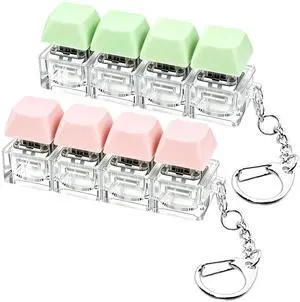 2 PCS Keyboard Fidget Toy, Keyboard Fidget Keychain 4-in-1 Keyboard Decompression Button Finger Clicker Toys, Button Stress Relief Fidget Gifts to Relief Stress (Green Pink) 2 PCS Keyboard Fidget Toy, Keyboard Fidget Keychain 4-in-1 Keyboard Decompression Button Finger Clicker Toys, Button Stress Relief Fidget Gifts to Relief Stress (Green Pink)