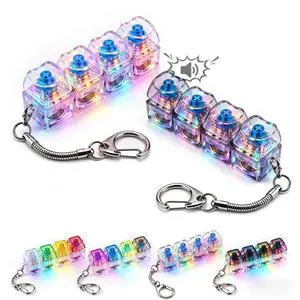 Led Keyboard Fidget Toy Keychain,4-in-1 Stress Relief Button Finger Clicker Led Keyboard Fidget Toy Keychain,4-in-1 Stress Relief Button Finger Clicker