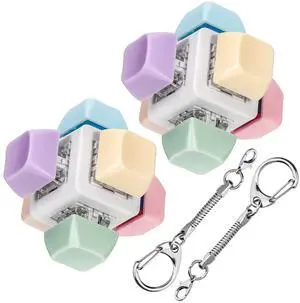 2 Pcs Cube Keyboard Fidget Toy, Keyboard Keychain Decompression Toys, Push Bubble Button Sensory Gifts for Stress and Anxiety Relieve (Macaron Colors) 2 Pcs Cube Keyboard Fidget Toy, Keyboard Keychain Decompression Toys, Push Bubble Button Sensory Gifts for Stress and Anxiety Relieve (Macaron Colors)