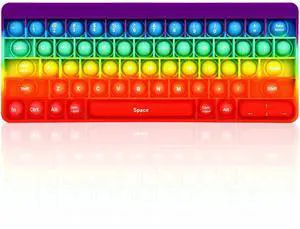 Rainbow Push Bubble Fidget Toys, Keyboard Shape Squeeze Sensory Toys, Anxiety & Stress Reliever Autism Toy for Kids Adults School Classroom Gift Party Favors Rainbow Push Bubble Fidget Toys, Keyboard Shape Squeeze Sensory Toys, Anxiety & Stress Reliever Autism Toy for Kids Adults School Classroom Gift Party Favors